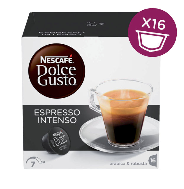 Kaffeetassen Dolce Gusto Espresso Intenso 16 Stück | Schachtel mit 16 Köpfen