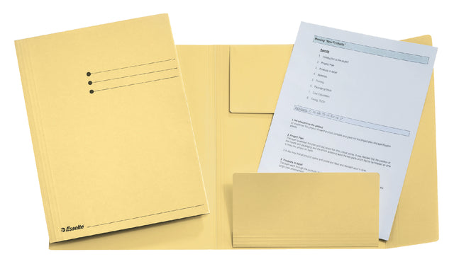 Dossier Ordner Esselte Folio 3 Ventile Manilla 275gr Gelb