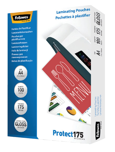 Lamining Cover Fellowes A4 2x175Micron 100 -Pieces
