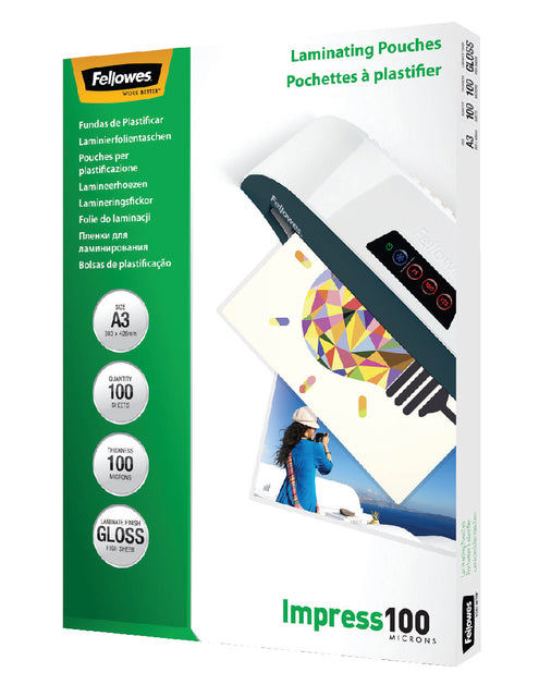 Lamining Cover Fellowes A3 2x100Micron 100 -Pieces