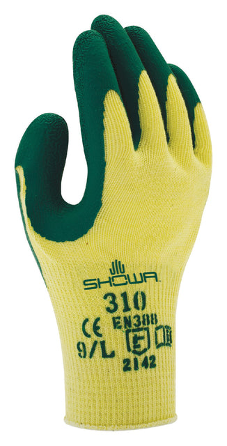 Handschuh Showa 310 Grip Latex S grün/gelb | 10 Stück