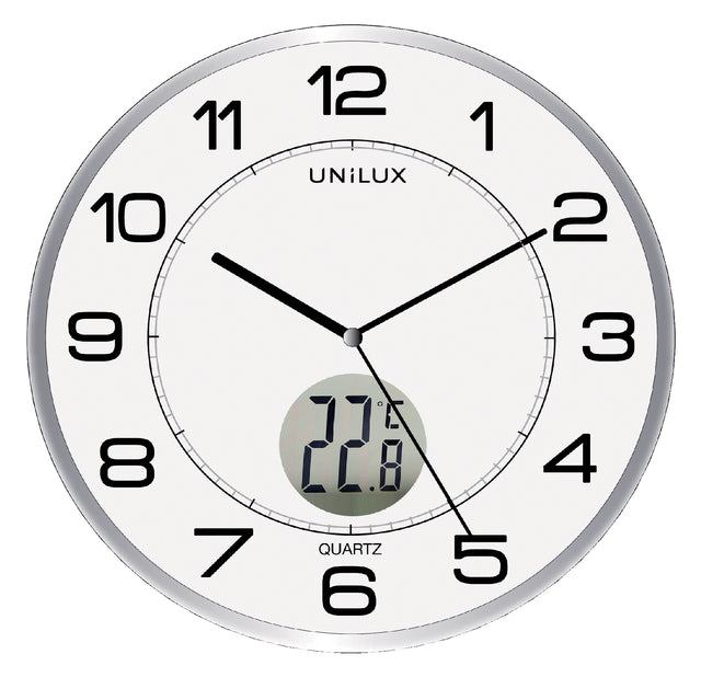 Wanduhr Unilux Tempus Ø30,5 cm hellgrau/weiß