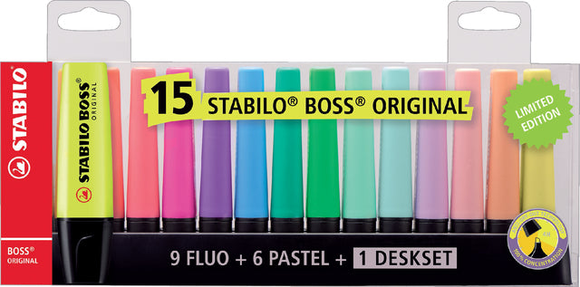 Markierungsmarker Stabilo Boss Original -Desksett von 15 Farben | 5 Stücke