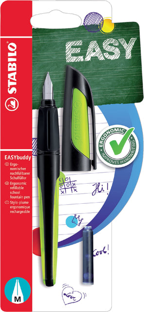 Brunnenstift Stabilo Easybuddy rechts -Handhanded Black/Lime Blister