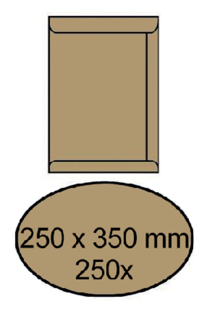 Umschlag Tat Izzy 250x350mm selbstadhäsiv 90gr braun 250 Stück