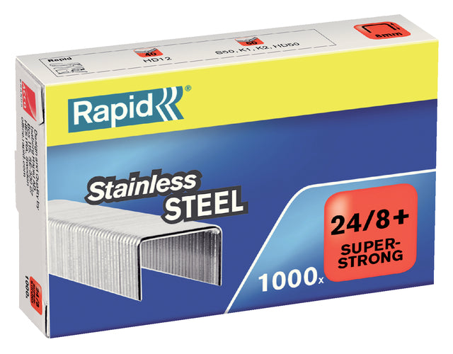 Staplid 24/8 Edelstahl Superstrong 1000st | Box ein 1000 Stück