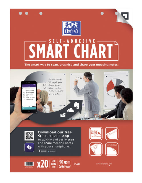 Flipoverpapier Oxford Smart 60x80 cm Blanco 90gr 20V | 3 Stück