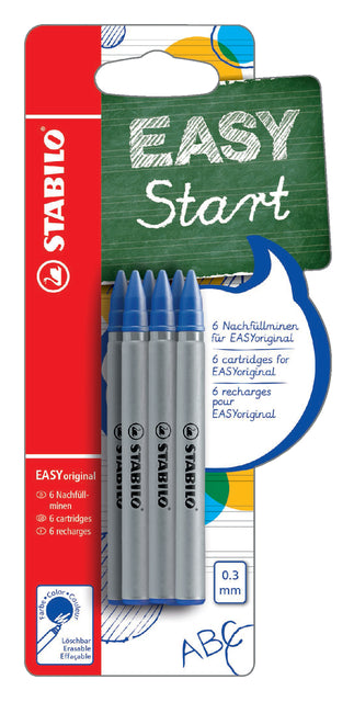 Tintenrollermine Stabilo Easyoriginal f blau | Umkarton mit 10 Blisterpackungen x 6 Stück