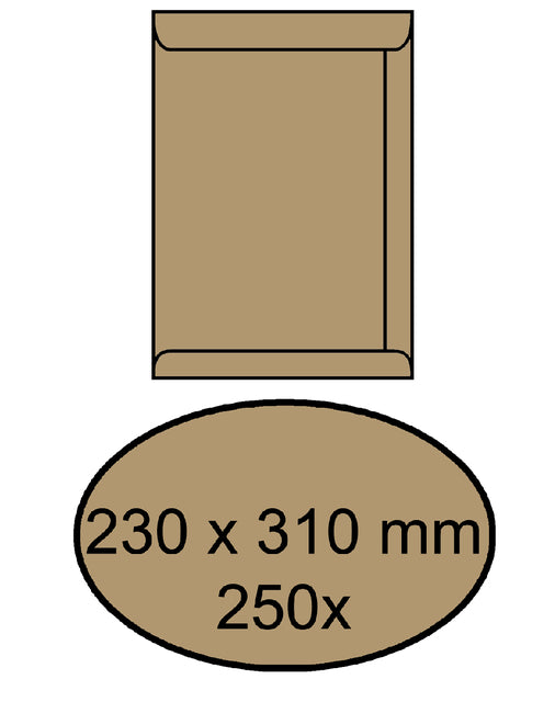 Umhüllt Izzy Deed 230x310mm selbstadhäsiv 90gr braun 250 Stück