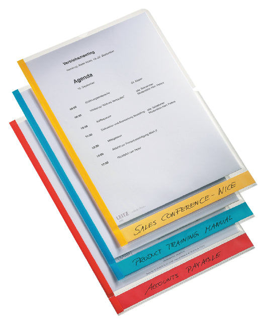 L-fach Leitz Premium A4 0,15 mm pp farbig Kante transparent
