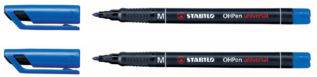 Filz -Tip Stift Stabilo Ohpen Permanent 843/41 um 1 mm blau | 10 Stück