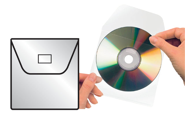 CD/DVD -Hoes 3L 127x127mm Ventil nicht selbstadhäsiv transparent