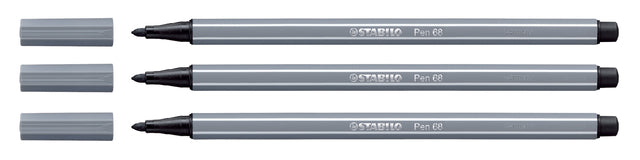Filz -Tip Stift Stabilo Pen 68/96 Dunkelgrau | 10 Stück