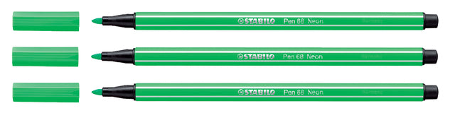 Filz -Tip Stift Stabilo Pen 68/033 Neon Green | 10 Stück
