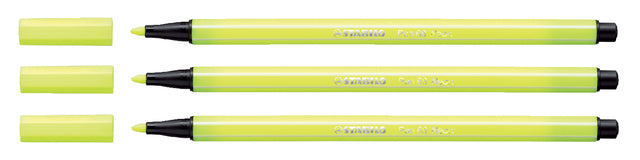 Filz -Tip Stift Stabilo 68/024 Neon Yellow | 10 Stück