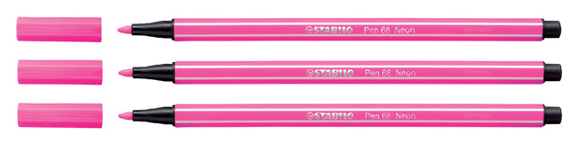 Filz -Tip Stift Stabilo Pen 68/056 Neon Pink | 10 Stück