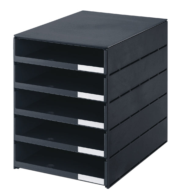 Schubladenbox Styroval 5ldn schwarz offen | 1 Stück