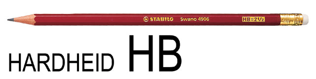 Bleistift Stabilo Graphit Swano 4906 HB mit Gumtip | 12 Stücke