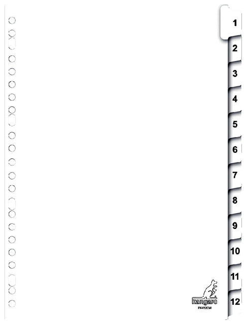 Känguro - Tab 23R PK412CM 1 12 nummerierte Karton