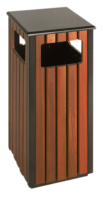 Vepa -Mülleimer - Abfallbehälter für Außen 36L Schwarz/Holz Look