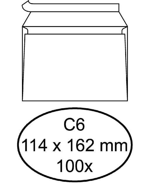 Quantore - Hüllungsbank C6 114x162 80GR ZK WT | 10 Stücke