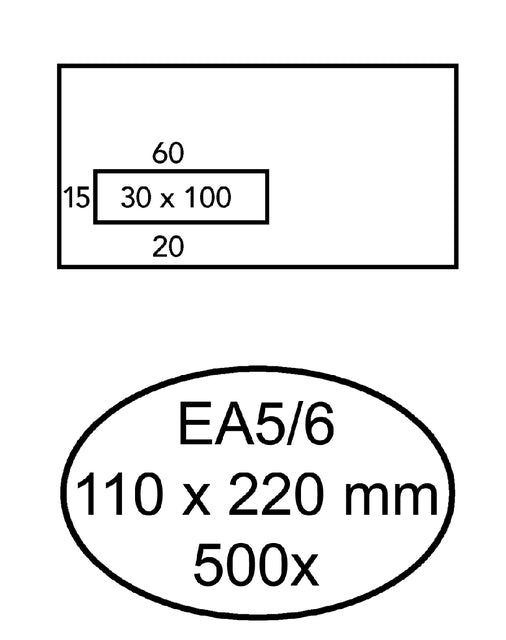Quantore - Umschlagfenster EA5/6 VL30 ZK 80GR WT