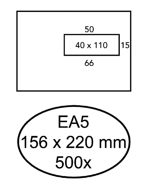 Hermes - Umschlagfenster EA5 VR 4x11 ZK 80GR 500ST
