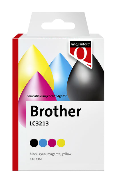 Quantore - Inkcartridge Bruder LC3213 Schwarz+3 Farbe