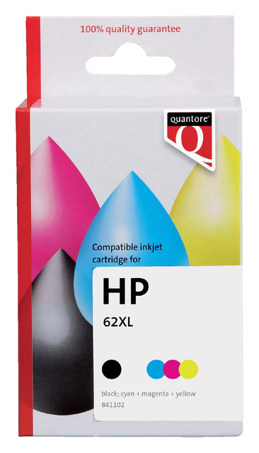 Quantore - Tintenpatrone HP 62XL N9J71CN Schwarze Farbe