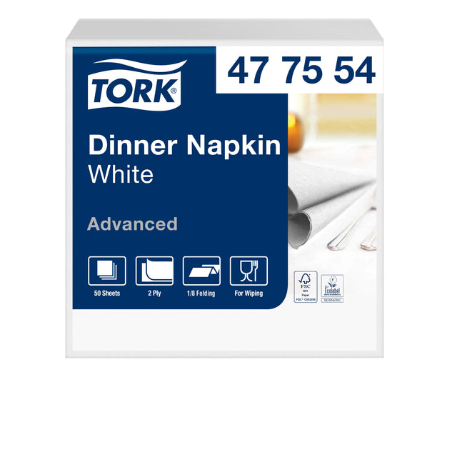 Tork - DinnerFeet Advanced acht - 150 Blatt Weiß | 12 Stücke