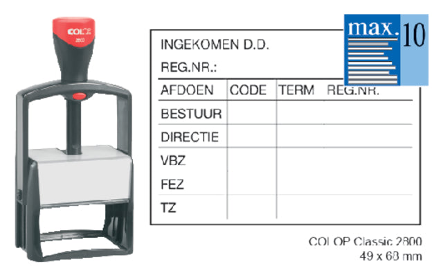 Colop - Textstempel 2800 Personalisierbar 10 Regeln 68x49mm