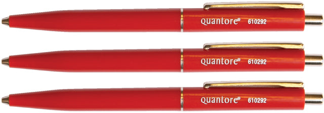 Quantore - Pushtaste und Metallclip Rot | 50 Stück