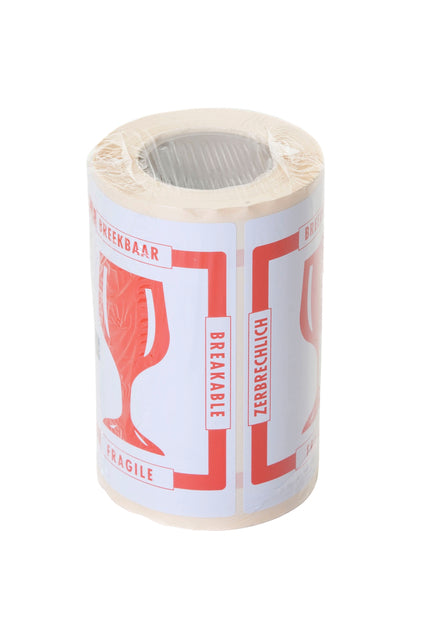 Izzy - Warnlabel fragile 80 mmx100m rot | 6 Stücke