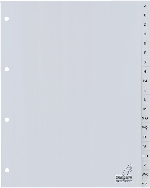 Kangaro - Tab G420AZ A4 4R A -Z PP 20dlg Gray | 25 Stücke