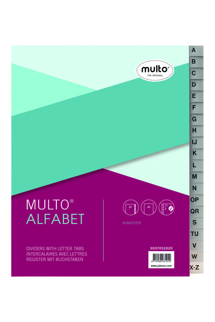 Multo - Registerkarten A5 17R PP A z Grey | 10 Stücke