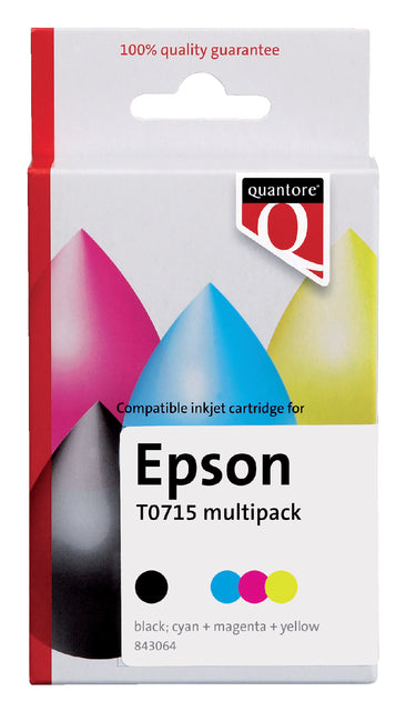 Quantore - Inkcartridge EPSON T071540 Schwarz Farbe | 12 Stücke