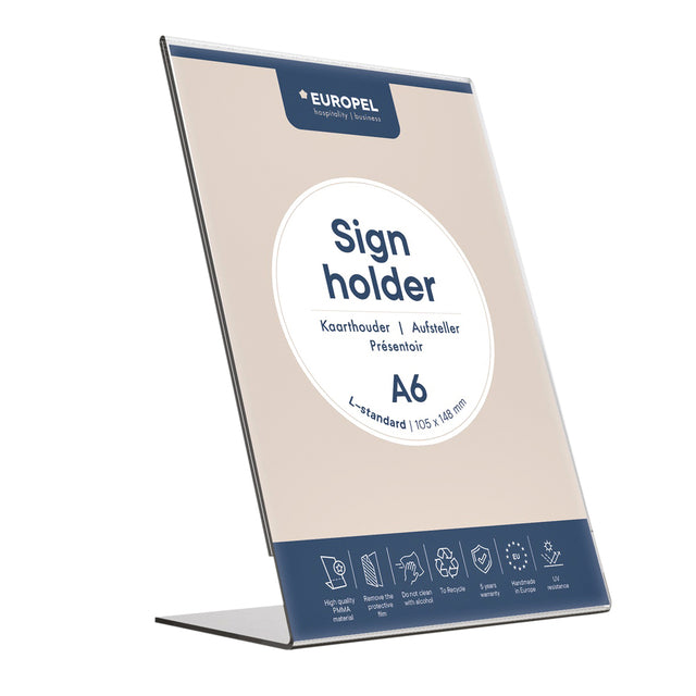 Quantore - Kartenhalter Europel A6 L -Standard Acryl | 10 Stücke