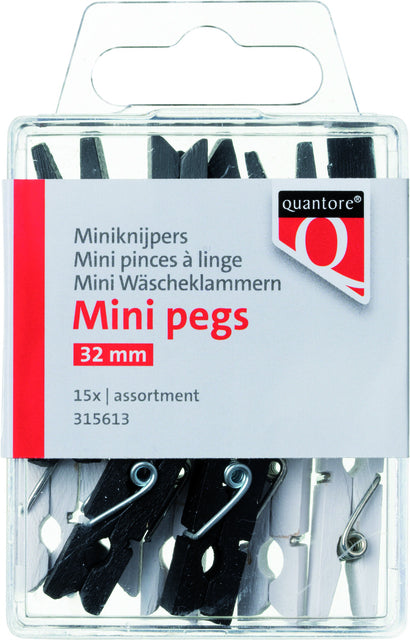 Quantore - Miniknijper Hout 34mm Assorti