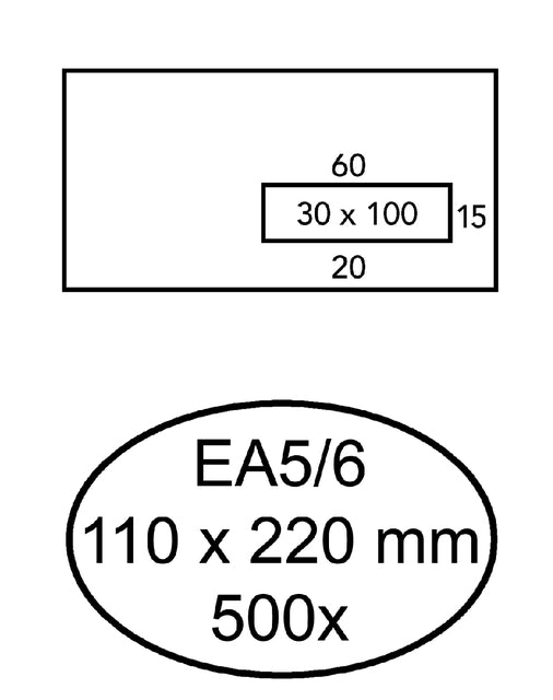 Hermes - Umschlagfenster EA5/6 VR 3x10 80gr ZK 500st