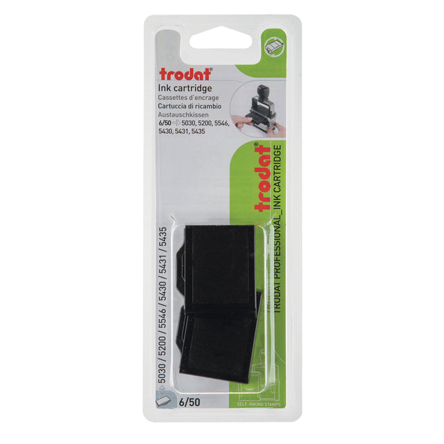 TRODAT - Ersatzkissen schwarz, für Stempel 5430/5430L, Blasen mit 2 Teilen