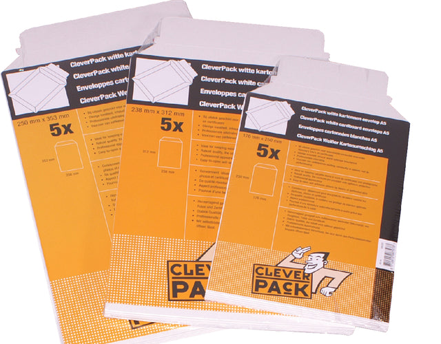 Cleverpack - Karton umhüllt A5 176x250 5st Weiß