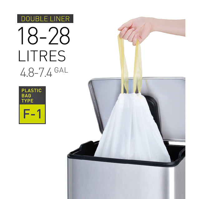 Quantore - Abfallbeutel EKO MDPE Typ F1 Trekb 49x68cm 18-28L Weiß | 6 Stücke