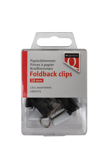 Quantore - Faltungsclips 19mm Assorti 12 Stücke
