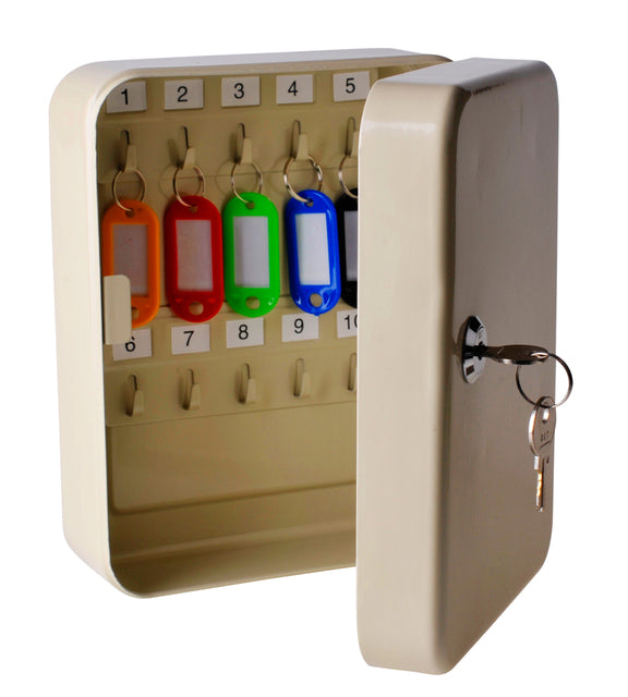 QBasic - Schlüsselschrank 20 Hooks Beige