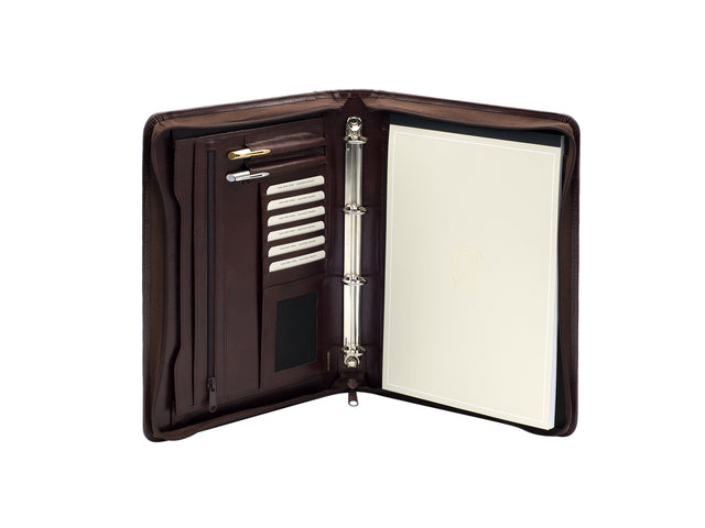 Van der Spek-WritingMap VD Spek A4 Leder 4-R O-Mech + Rits Br
