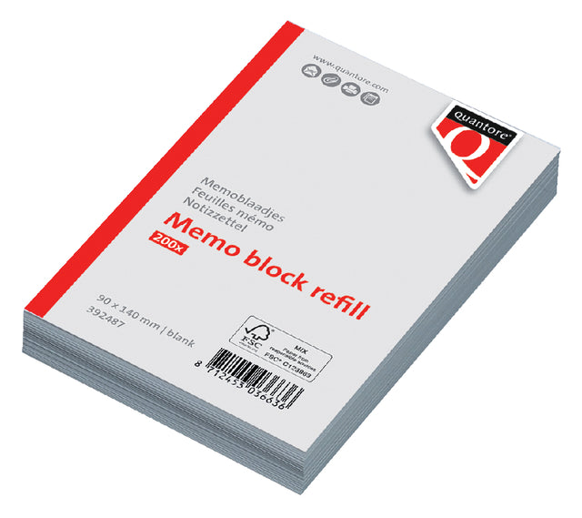 Quantore - Memo Block Lose 140x90x20mm 200V | 3 Stücke