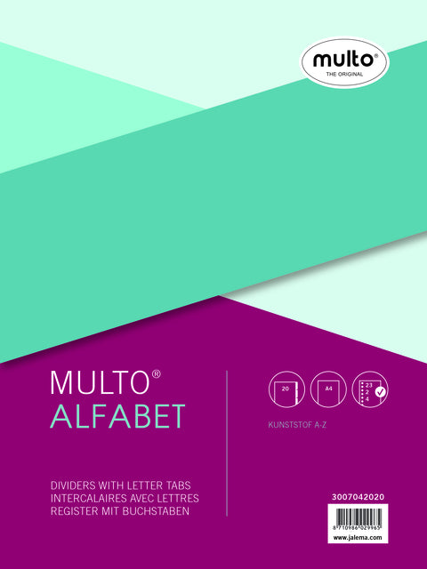 Multo - Registerkarten A4 23r pp a z grau