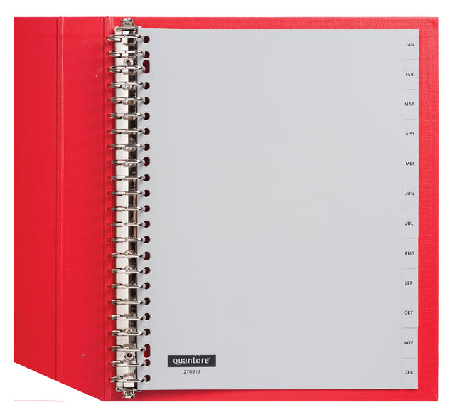 Quantore - Tab A4 23rings PP Jan -Dec Grey