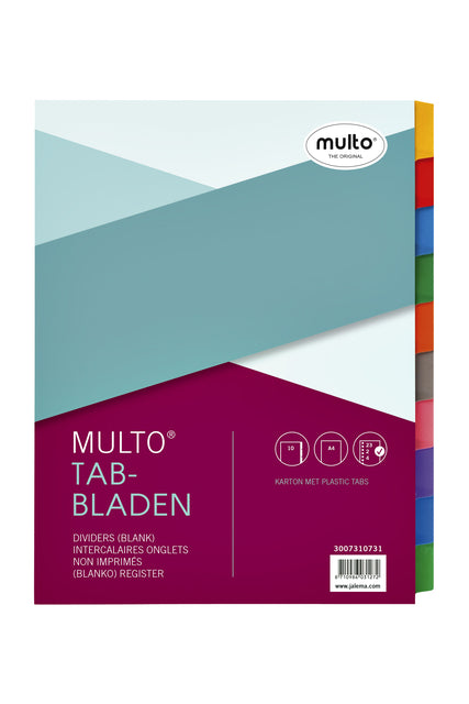 Multo - Tabs A4 23R Karton 10dlg Wt 220gr | 10 Stücke
