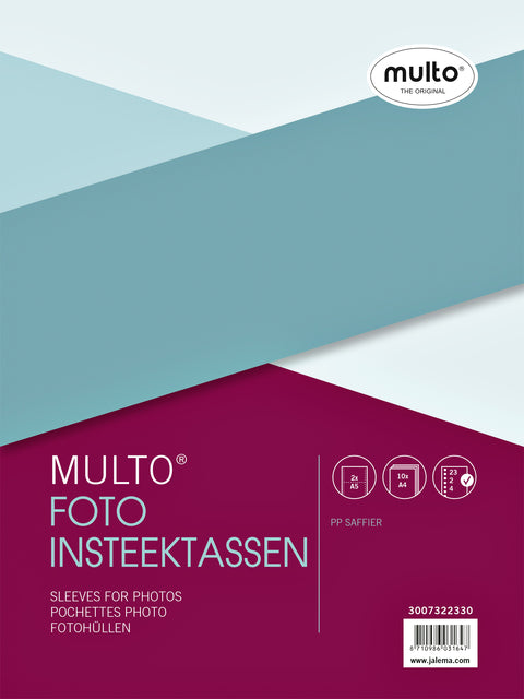 Multo - Phototas A4 23R 2 Kompartimente 148x210mm PP Mat 10st | 10 Stücke